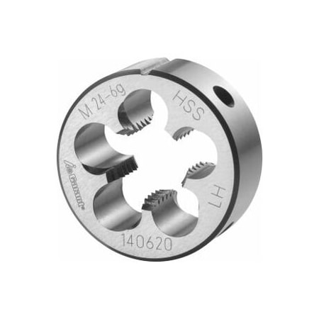 Garant M24X3 HSS Round Die, Left-Hand, Closed/Pre-Slit Form 140620 M24